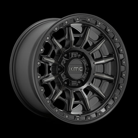 17X9 KMC KM547 CARNAGE Satin Black With Gray Tint 6X135 ET0 wheel/rim