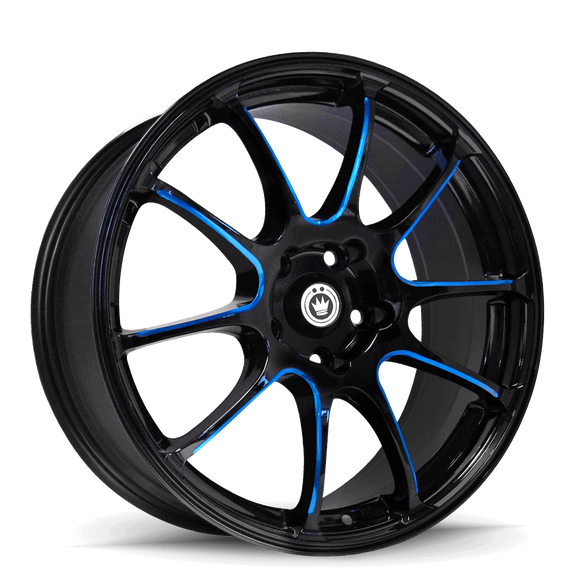 17x7 Konig Illusion Gloss Black/Blue Tint 5x114.3 5x4.5 ET40 Wheel Rim