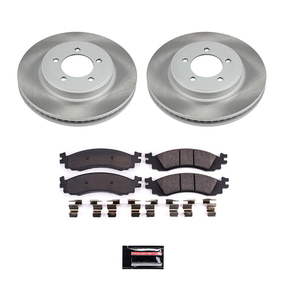 PowerStop Semi-Coated Rotor and Low-Dust Ceramic Brake Pad Kit