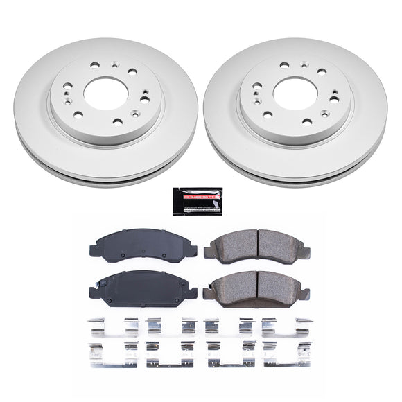 PowerStop Genuine Geomet Coated Rotor and Low-Dust Ceramic Brake Pad Kit
