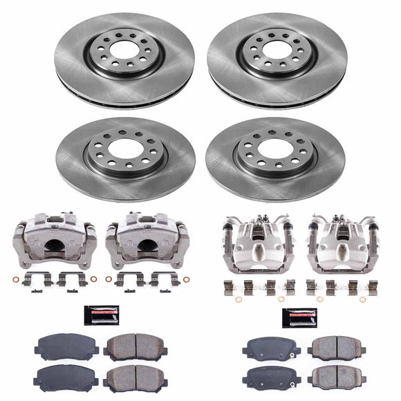 PowerStop OE Stock Replacement Low-Dust Ceramic Brake Pad, Rotor and Caliper Kit