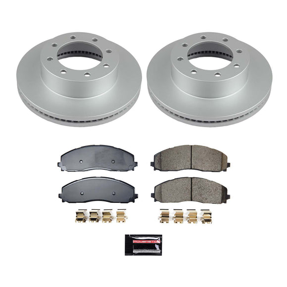 PowerStop Genuine Geomet Coated Rotor and Low-Dust Ceramic Brake Pad Kit