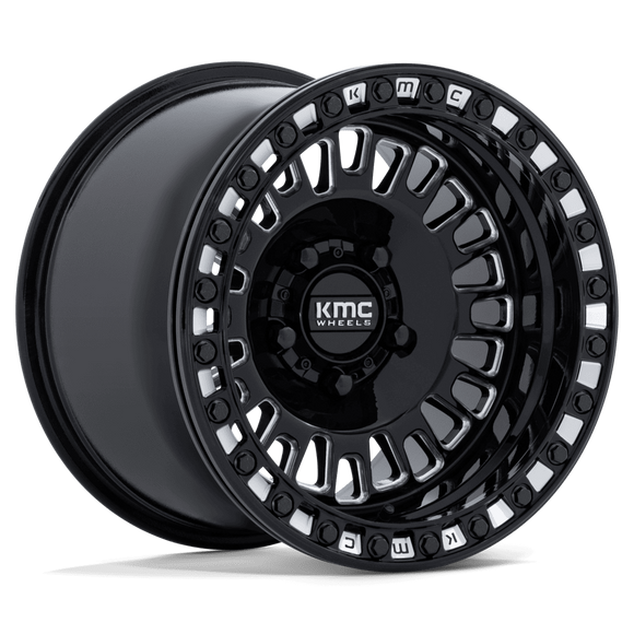 15x8 KMC KS242 Aztec Beadlock Gloss Black Milled 5x114.3 ET0 CB72.56 Wheel Rim
