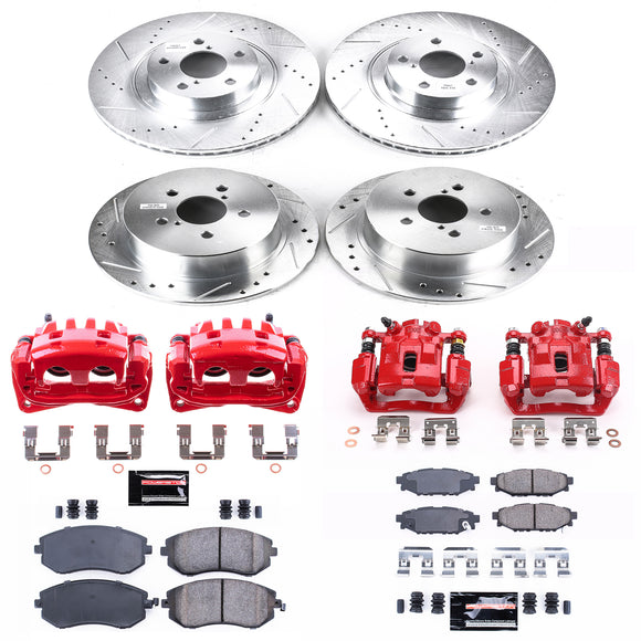 PowerStop Z23 Daily Driver Carbon-Fiber Ceramic Pads Drilled & Slotted Rotor & C