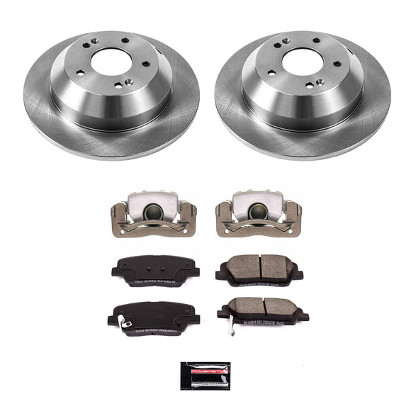 PowerStop OE Stock Replacement Low-Dust Ceramic Brake Pad, Rotor and Caliper Kit