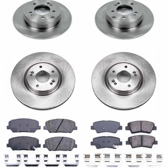 PowerStop OE Stock Replacement Low-Dust Ceramic Brake Pad and Rotor Kit