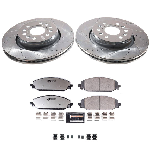 PowerStop Z36 Carbon-Fiber Ceramic Brake Pad with Drilled and Slotted Rotor Kit