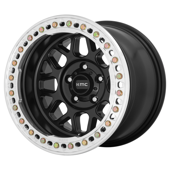 17x9 KMC KM235 Grenade Crawl Beadlock Satin Black 0X0 ET-38 CB108 Wheel Rim
