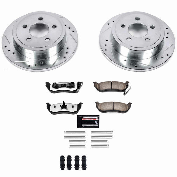 PowerStop Z36 Carbon-Fiber Ceramic Brake Pad with Drilled and Slotted Rotor Kit