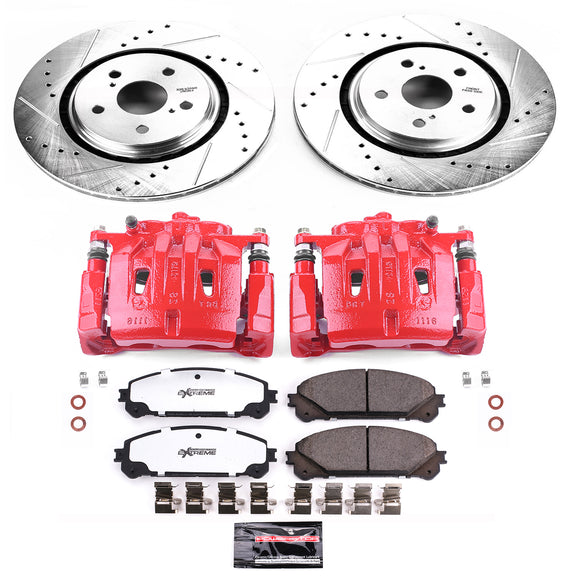 PowerStop Z36 Truck and SUV Ceramic Brake Pad, Drilled & Slotted Rotor, and Cali