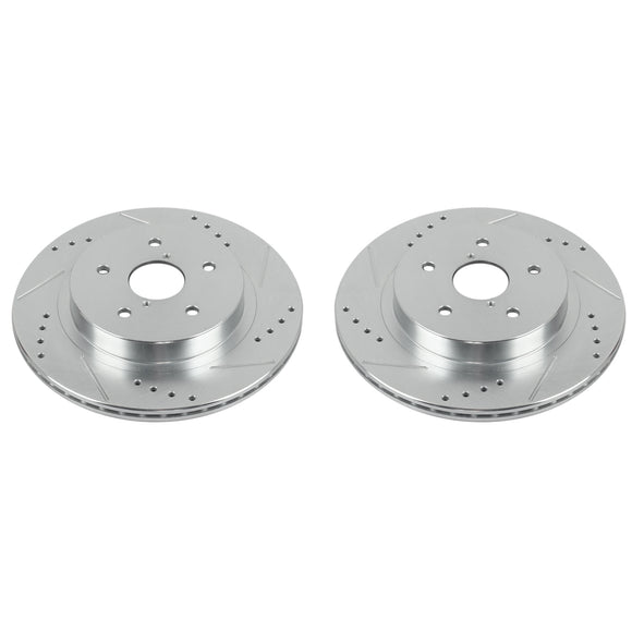 PowerStop Evolution Drilled Slotted Rotors Pair Rear For Subaru Legacy
