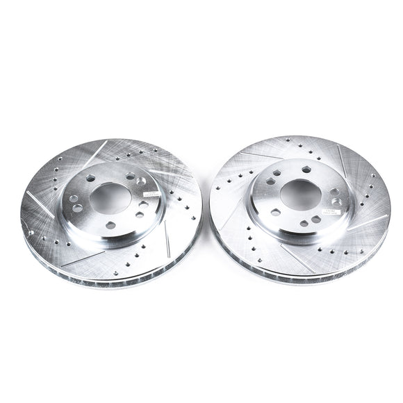 PowerStop Evolution Drilled Slotted Rotors Pair Front For Mercedes-Benz 300SL