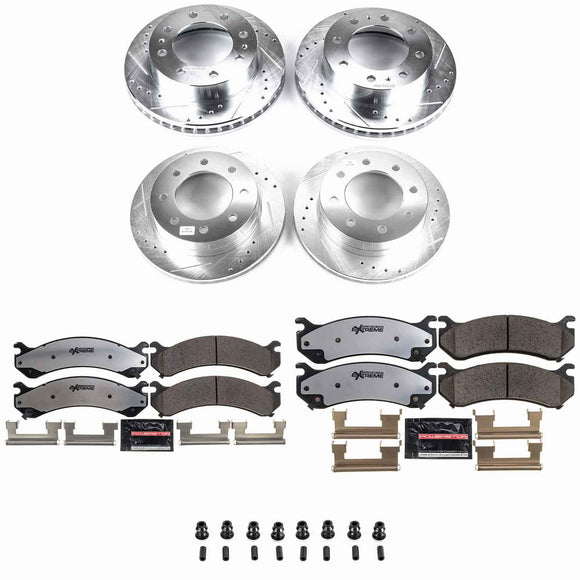 PowerStop Z36 Carbon-Fiber Ceramic Brake Pad with Drilled and Slotted Rotor Kit