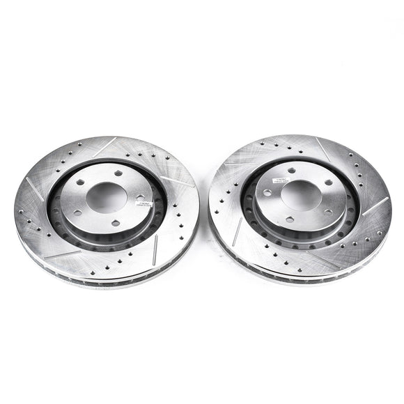 PowerStop Evolution Drilled Slotted Rotors Pair Front For Mitsubishi 3000GT