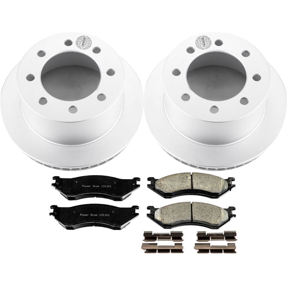 PowerStop Genuine Geomet Coated Rotor and Low-Dust Ceramic Brake Pad Kit