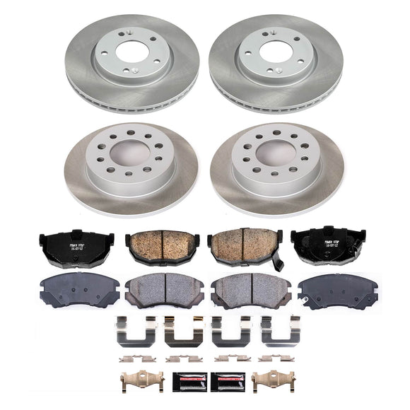 PowerStop Semi-Coated Rotor and Low-Dust Ceramic Brake Pad Kit