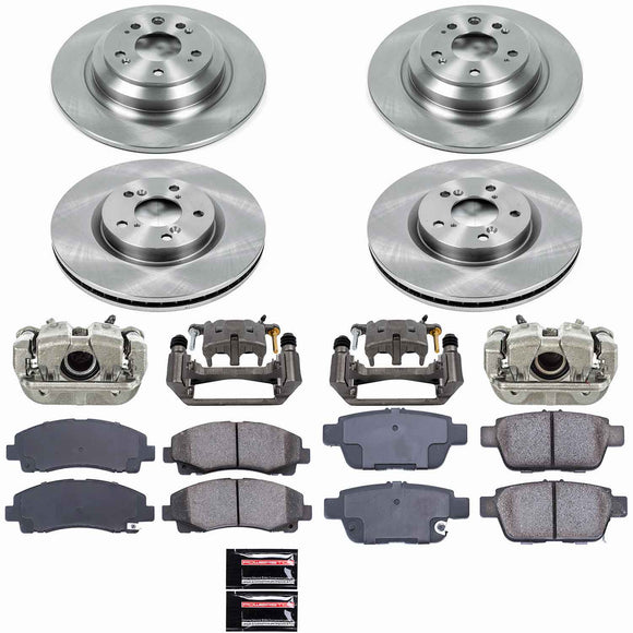 PowerStop OE Stock Replacement Low-Dust Ceramic Brake Pad, Rotor and Caliper Kit