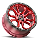 17x8 Vision 405 Korupt Red Black Lip 5x127 5x5 ET30 Wheel Rim
