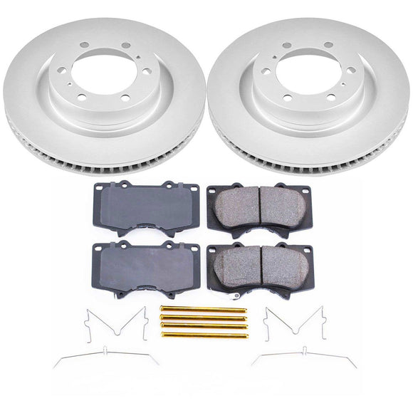 PowerStop Genuine Geomet Coated Rotor and Low-Dust Ceramic Brake Pad Kit