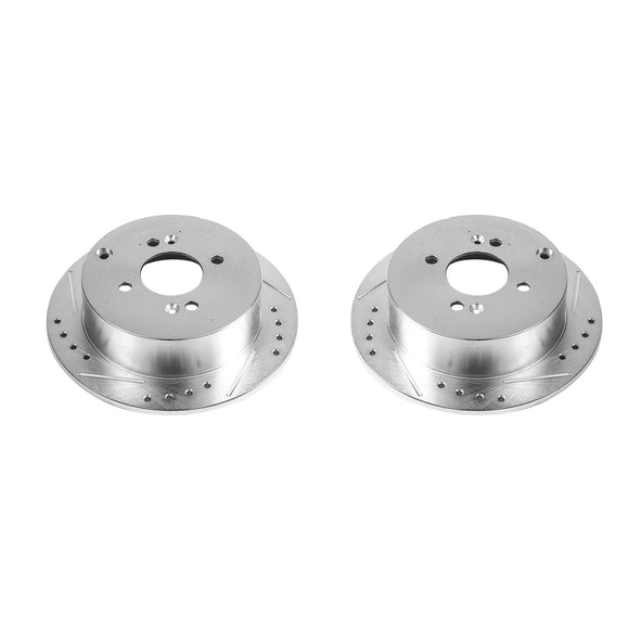 PowerStop Evolution Drilled Slotted Rotors Pair Rear For Kia Rio5