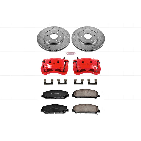 PowerStop Z23 Daily Driver Carbon-Fiber Ceramic Pads Drilled & Slotted Rotor & C