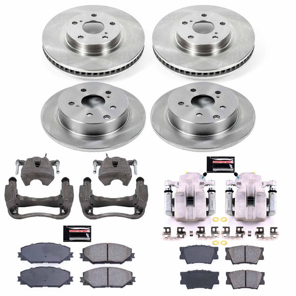 PowerStop OE Stock Replacement Low-Dust Ceramic Brake Pad, Rotor and Caliper Kit