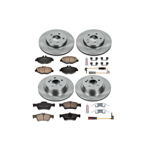 PowerStop OE Stock Replacement Low-Dust Ceramic Brake Pad and Rotor Kit