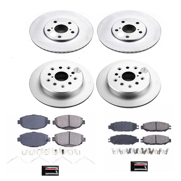 PowerStop Genuine Geomet Coated Rotor and Low-Dust Ceramic Brake Pad Kit