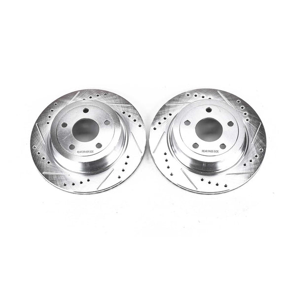 PowerStop Evolution Drilled Slotted Rotors Pair Rear For Chevrolet Cobalt