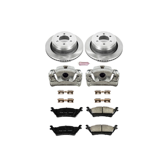 PowerStop OE Stock Replacement Low-Dust Ceramic Brake Pad, Rotor and Caliper Kit