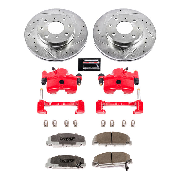 PowerStop Z26 Street Performance Ceramic Brake Pad, Drilled Slotted Rotor, and C