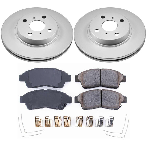 PowerStop Genuine Geomet Coated Rotor and Low-Dust Ceramic Brake Pad Kit
