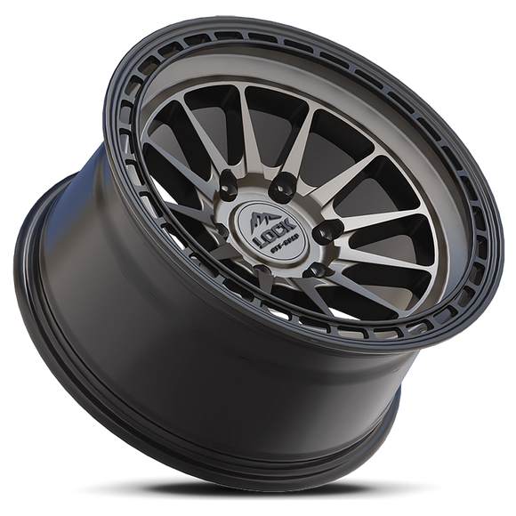 17x9 Lock Off-Road Baja Matte Gray Matte Black 6x139.7 ET-12 Wheel Rim