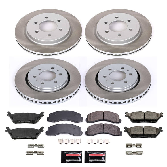PowerStop Semi-Coated Rotor and Low-Dust Ceramic Brake Pad Kit