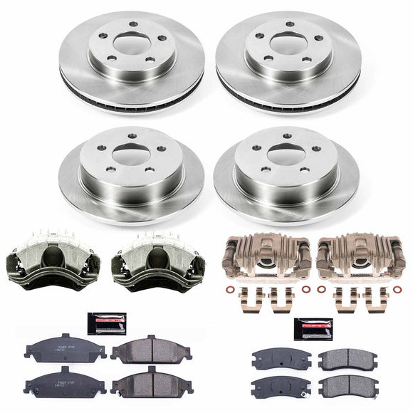 PowerStop OE Stock Replacement Low-Dust Ceramic Brake Pad, Rotor and Caliper Kit