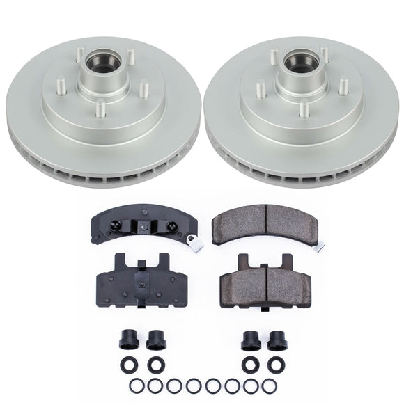 PowerStop Genuine Geomet Coated Rotor and Low-Dust Ceramic Brake Pad Kit