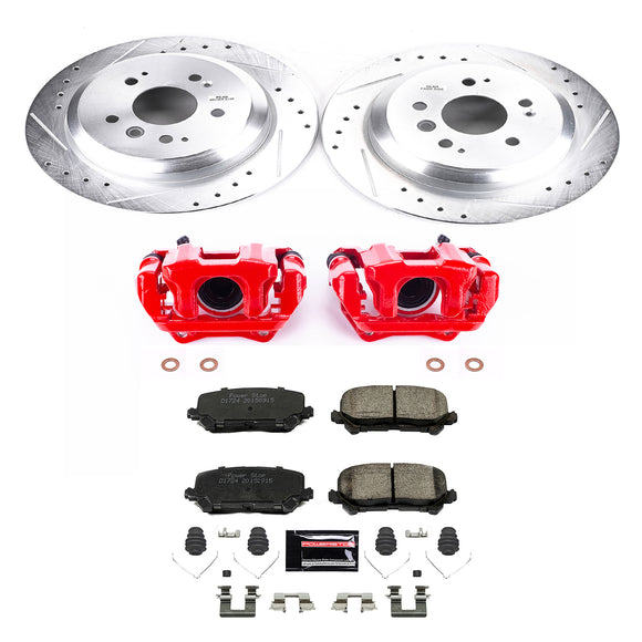 PowerStop Z23 Daily Driver Carbon-Fiber Ceramic Pads Drilled & Slotted Rotor & C