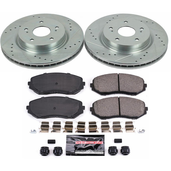 PowerStop Z23 Daily Driver Carbon-Fiber Ceramic Brake Pad and Drilled & Slotted