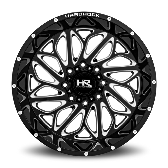 22x12 Hardrock BlackTop Xposed Gloss Black Milled 5x127 ET-51 wheel/rim