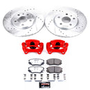 PowerStop Z26 Street Performance Ceramic Brake Pad, Drilled Slotted Rotor, and C