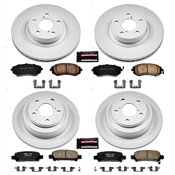 PowerStop Genuine Geomet Coated Rotor and Low-Dust Ceramic Brake Pad Kit