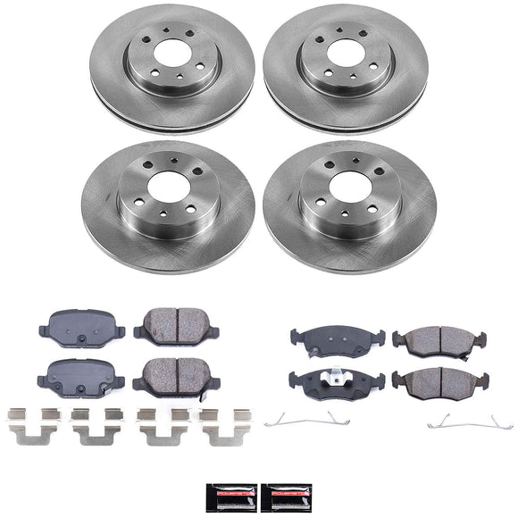 PowerStop OE Stock Replacement Low-Dust Ceramic Brake Pad and Rotor Kit