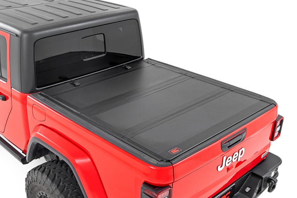 Rough Country Hard Tri-Fold Flip Up Bed Cover 5' Bed For Jeep Gladiator JT 20-23