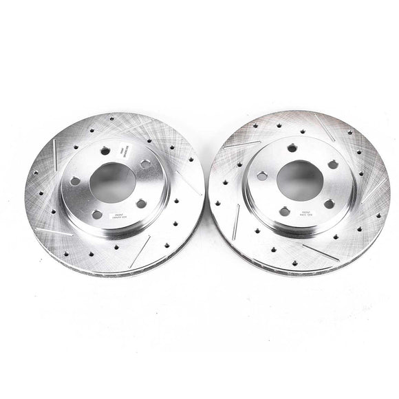 PowerStop Evolution Drilled Slotted Rotors Pair Front For Dodge Caliber