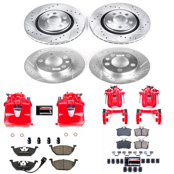 PowerStop Z23 Daily Driver Carbon-Fiber Ceramic Pads Drilled & Slotted Rotor & C