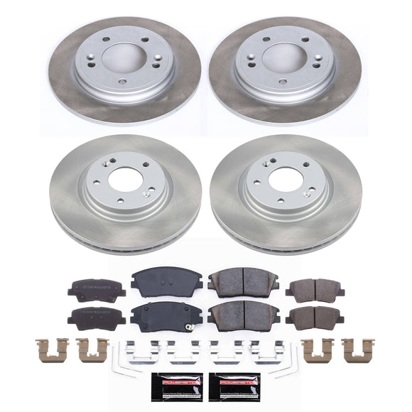 PowerStop Semi-Coated Rotor and Low-Dust Ceramic Brake Pad Kit