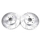 PowerStop Evolution Drilled Slotted Rotors Pair Front For Volvo S40