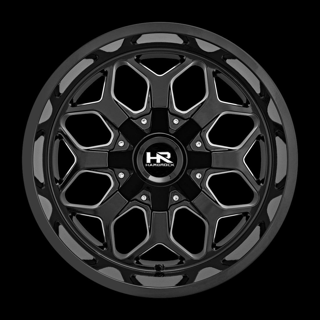 20x10 Hardrock Indestructible Gloss Black 5x127/139.7 ET-19 wheel/rim