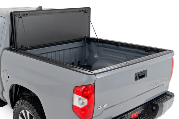Rough Country Hard Tri-Fold Flip Up Bed Cover 5'7" Bed For Toyota Tundra 07-21