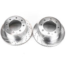 PowerStop Evolution Drilled Slotted Rotors Pair Rear For Chevy Silverado 3500
